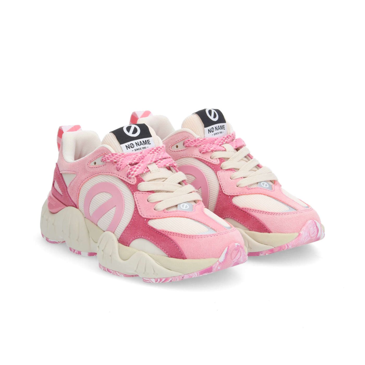 KRAZEE MILKSHAKE W - SUEDE/KNIT/SUED - PINK/OFF WHITE